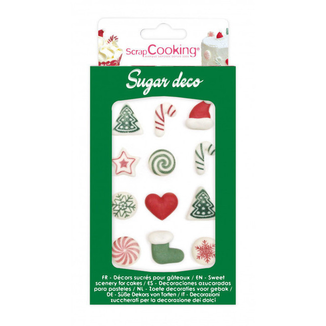 Vista principal del figuras de azúcar de Happy Christmas - Scrapcooking - 12 unidades en stock