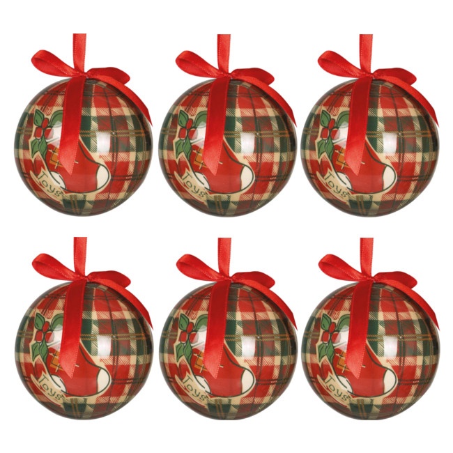 Vista frontal del bolas de Navidad de 7,5 cm - 6 unidades en stock
