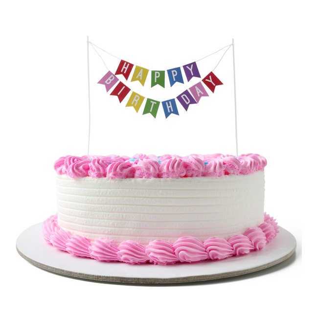 Foto detallada de topper para tarta de Happy Birthday - Dekora