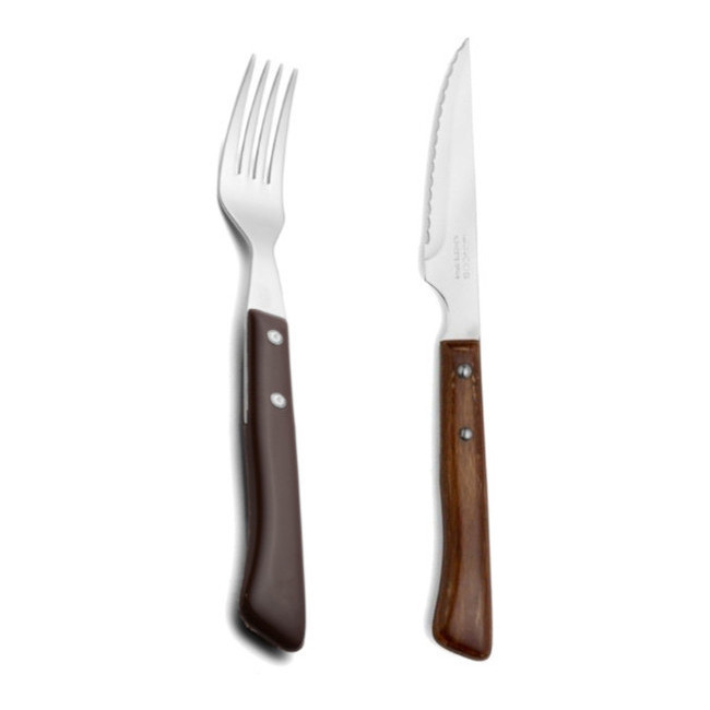Set de 6 tenedores de 20 cm y 6 cuchillos chuleteros de 22 cm Forest - Arcos  por 59,00 €