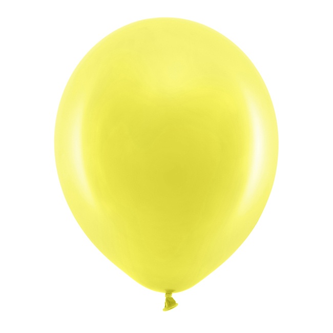 Vista frontal del globos de látex pastel de 23 cm Rainbow - PartyDeco - 10 unidades en color amarillo, azul, azul naval, blanco, crema, fucsia, multicolor, naranja, negro, rojo, rosa, verde, verde menta y violeta