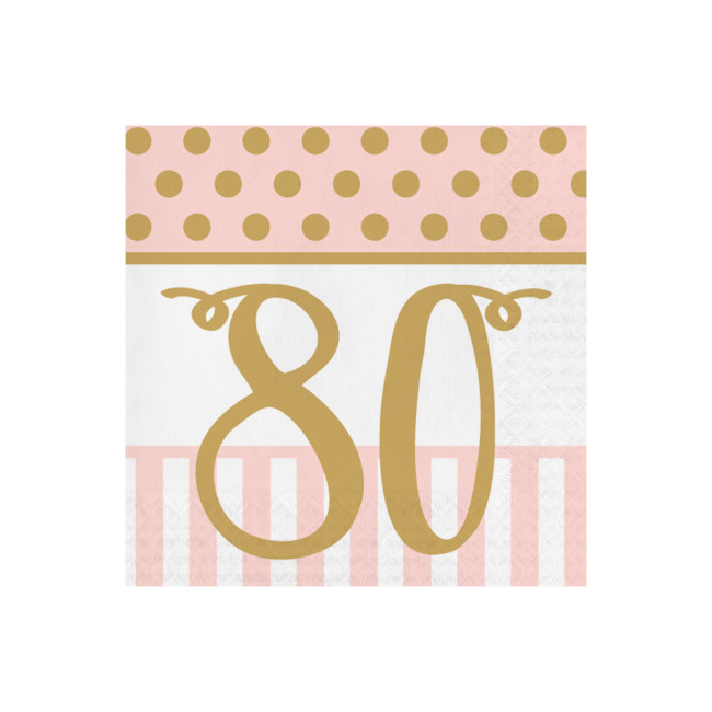 Vista principal del servilletas de Pink Chic cumpleaños de 16,5 x 16,5 cm - 20 unidades en stock