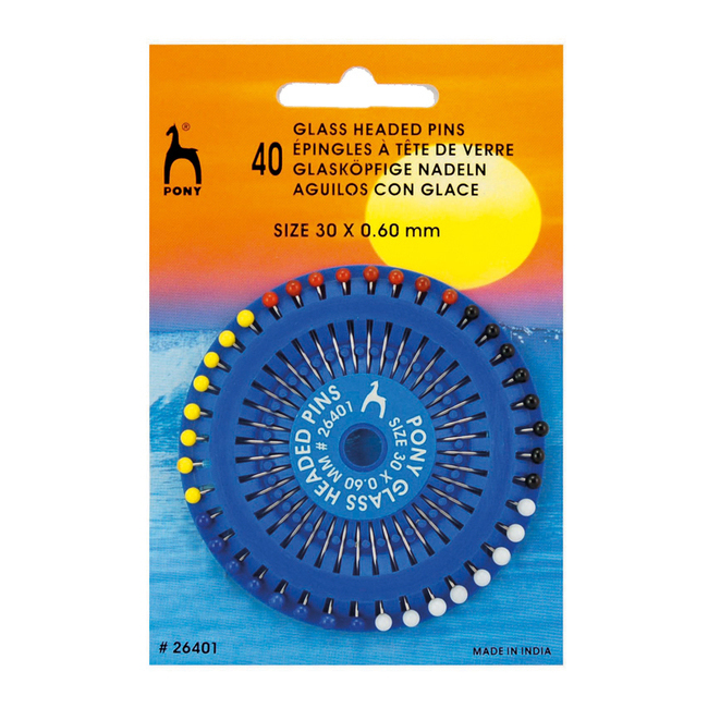 Alfileres cabeza de vidrio colores surtidos de 30 x 0,6 mm - Prym - 10 gr  por 4,25 €