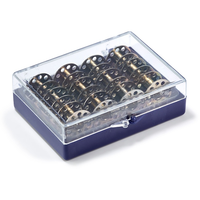 Foto detallada de caja para canillas de 9 x 7 x 3 cm con 12 canillas de metal - Prym