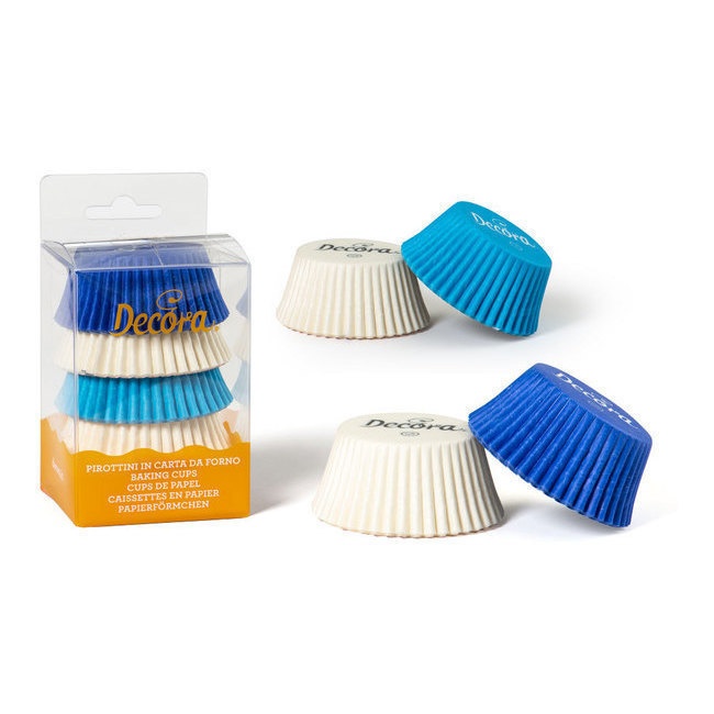 Foto detallada de cápsulas para cupcakes azul, azul marino y blanco - Decora - 75 unidades