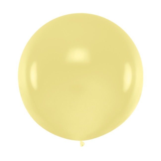 Vista frontal del globo de látex gigante de 1 m - PartyDeco - 1 unidad en color aguamarina, amarillo, azul, azul claro, azul marino, blanco, borgoña, crema, fucsia, lila, naranja, negro, rojo, rosa, transparente, verde y verde oscuro