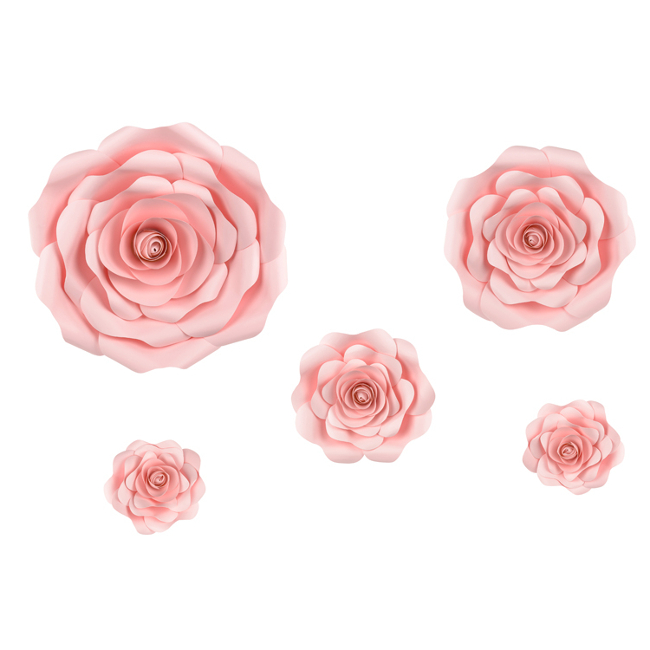 Flores decorativas de papel rosas - 5 unidades por 31,75 €