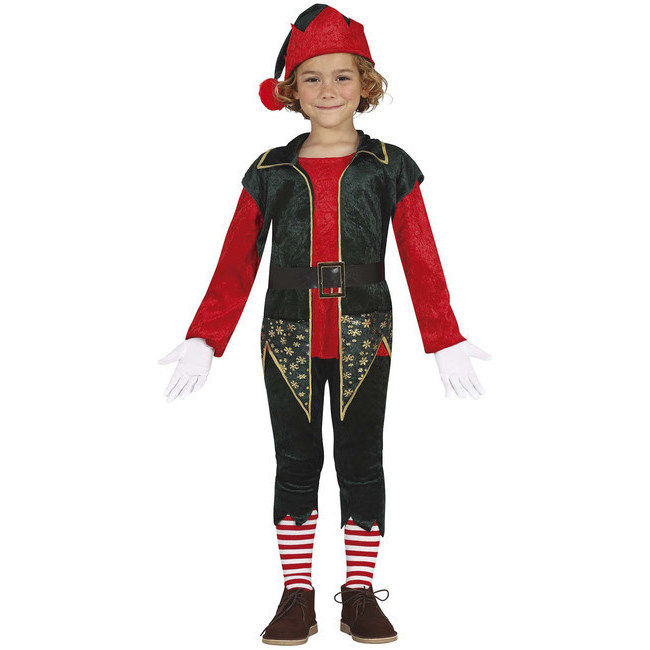 Vista delantera del disfraz de elfo elegante en tallas 3 a 12 años