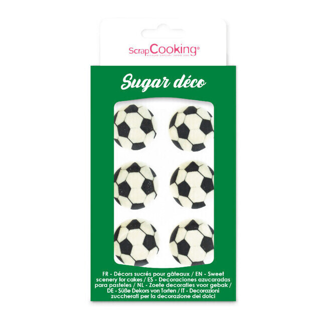 Figuras de azúcar de balones de fútbol - Scrapcooking - 6 unidades por 4,95  €