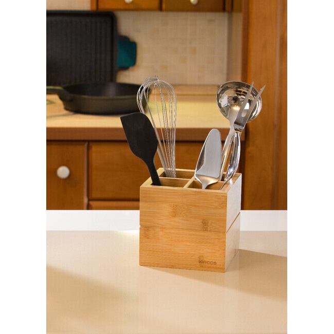 Porta utensilios de cocina de bambú de 15 x 16 x 16 cm - Arcos por 29,00 €