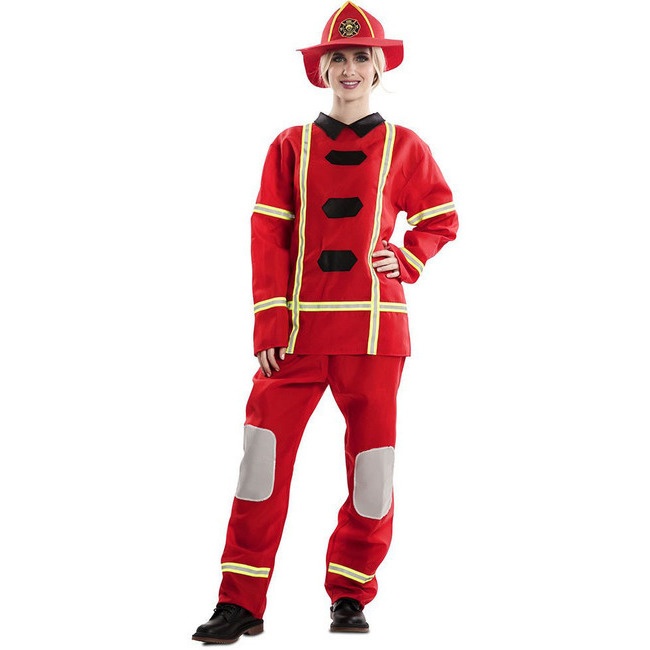 Disfraz de bombero rojo con sombrero para adulto por 23,25 €