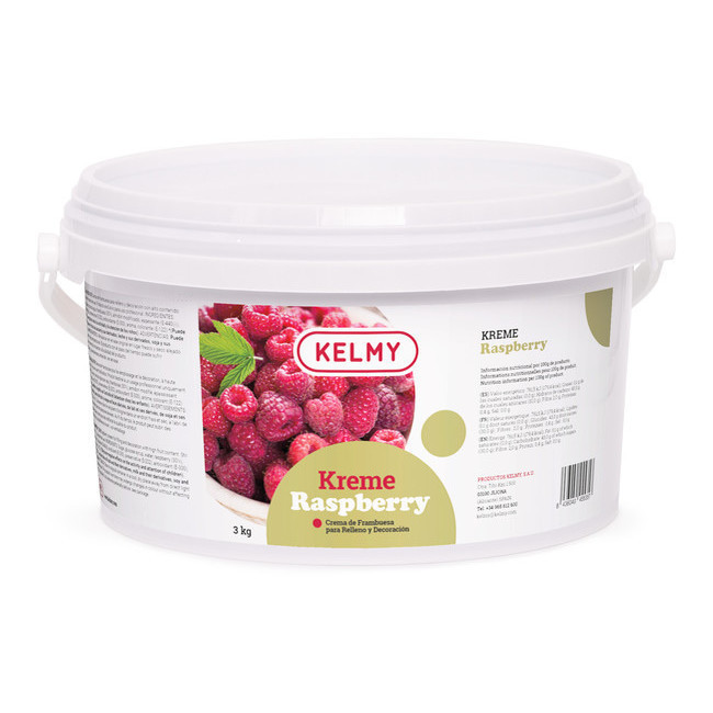 Vista delantera del crema Raspberry de 3 kg - Kelmy en stock