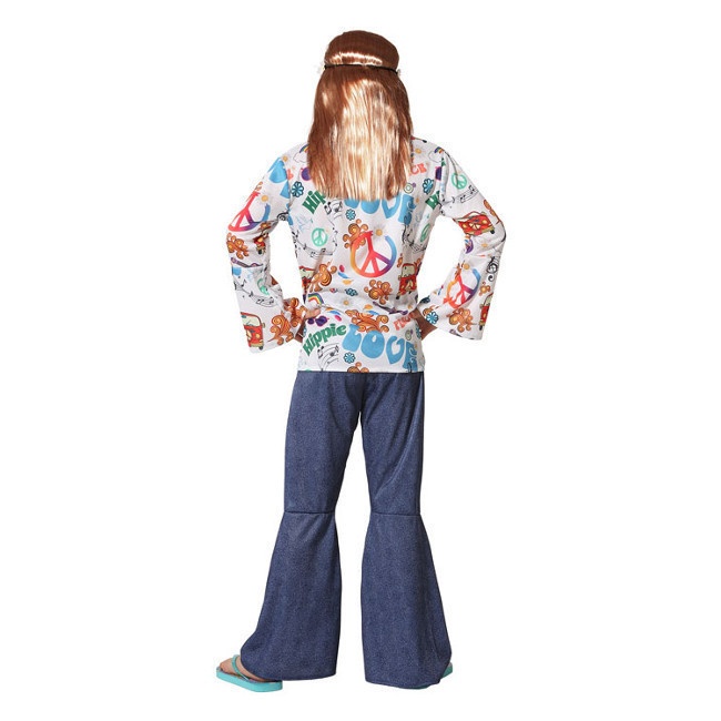 Foto lateral/trasera del modelo de hippie