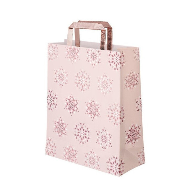 Vista principal del bolsa de regalo de Navidad rosa de 24 x 18 x 10 cm - 1 unidad en stock