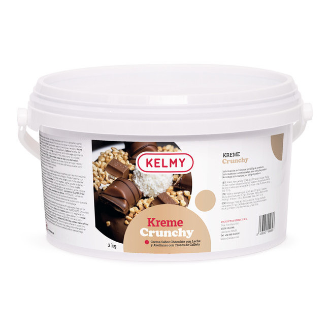Vista delantera del crema Crunchy de 3 kg - Kelmy en stock