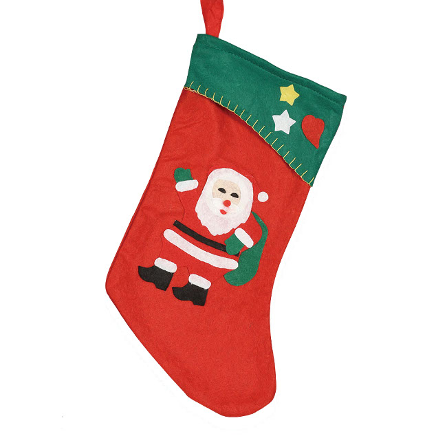 Vista principal del calcetín de Papá Noel de 40 cm en stock
