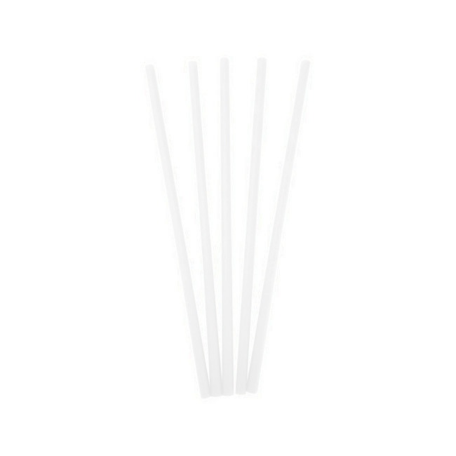 Vista delantera del pajitas de papel biodegradables de 19,5 cm - Silvex - 100 unidades en color blanco, kraft y negro