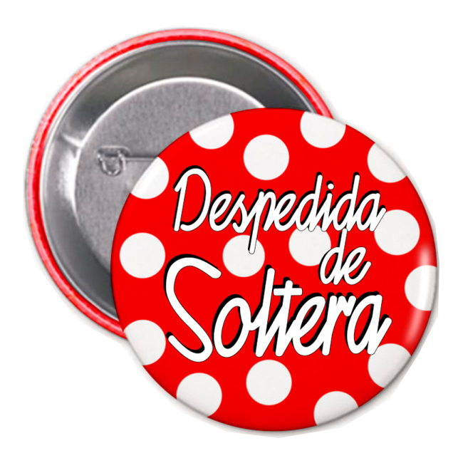 Chapa de despedida de soltera con topos por 1,75 €