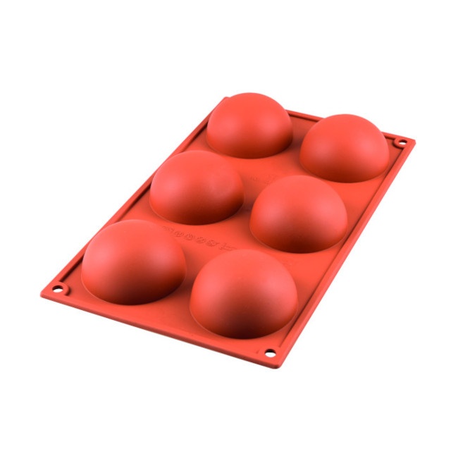 Foto detallada de molde silicona Half Sphere de 17,5 x 30 cm - Silikomart - 6 cavidades