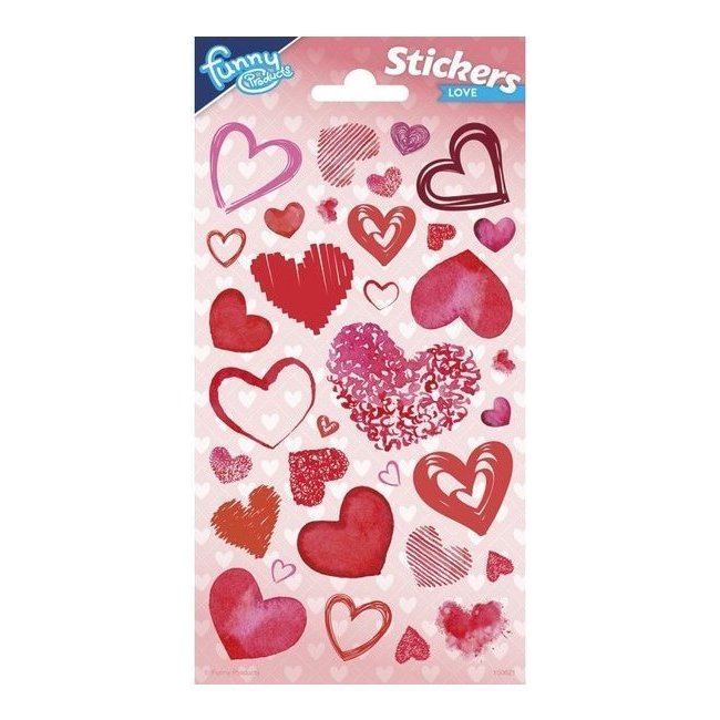 Pegatinas de formas corazones San Valentín - 1 hoja por 0,95 €