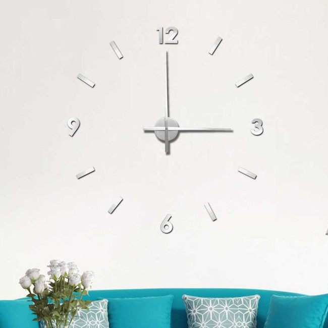 Reloj de pared adhesivo aluminio XXL de 1 m - DCasa por 29,00 €
