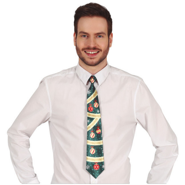 Vista frontal del corbata navideña en stock