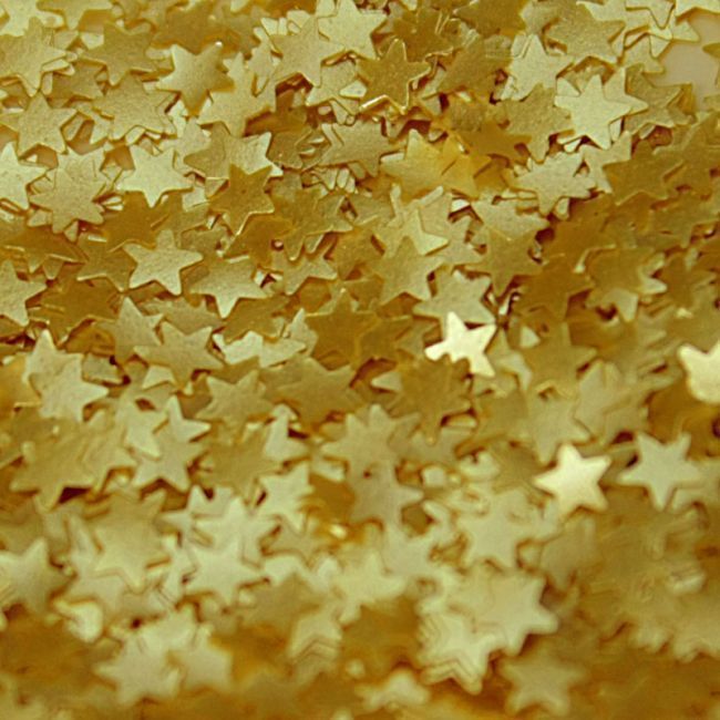 Vista frontal del estrellas comestibles doradas - Rainbow Dust - 2,8 gr