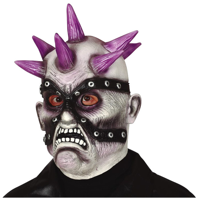 Vista principal del máscara de zombie punky de látex en stock