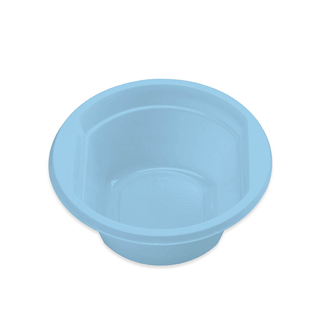 Vista frontal del bols redondos - Maxi Products - 12 unidades en color azul pastel y negro