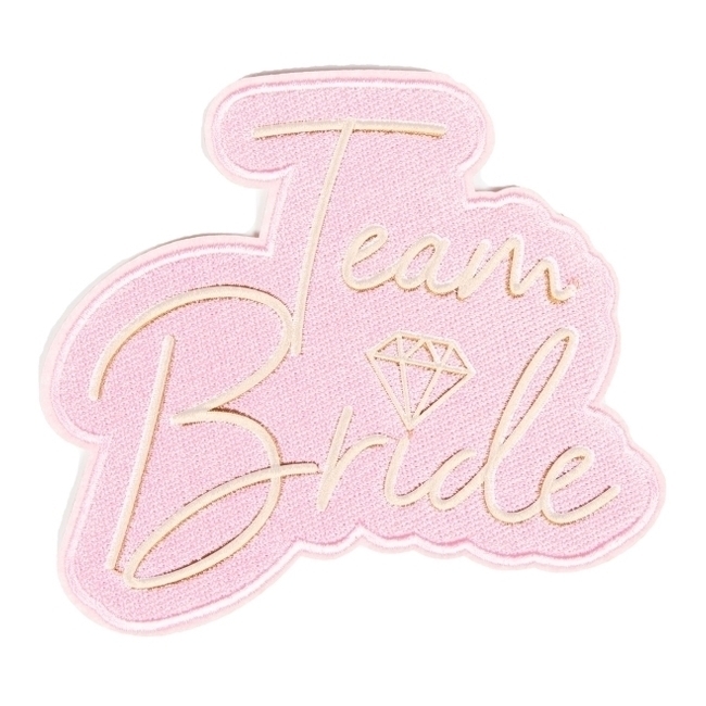 Parche termoadhesivo de Team Bride rosa - 6 unidades