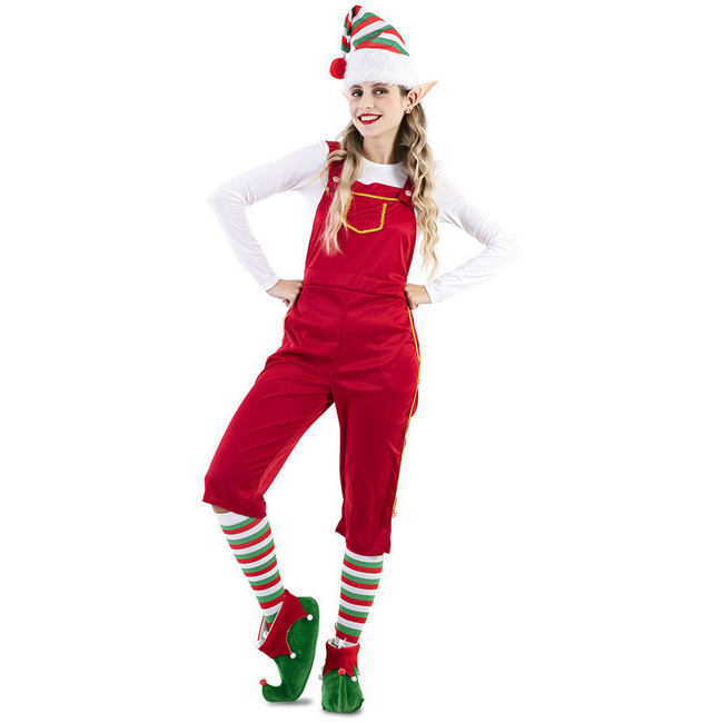 Vista frontal del disfraz de Elfo alegre disponible también en talla XL