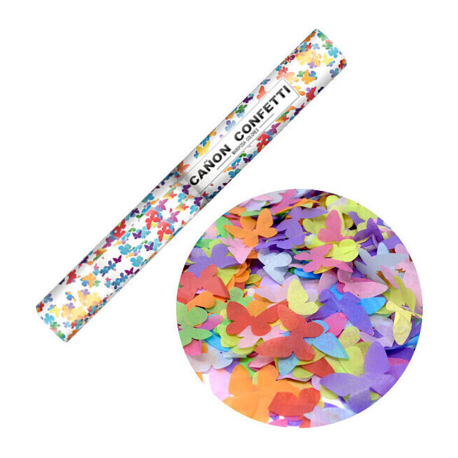 Cañón de confetti de mariposa de papel de colores de 50 cm por 2,75 €