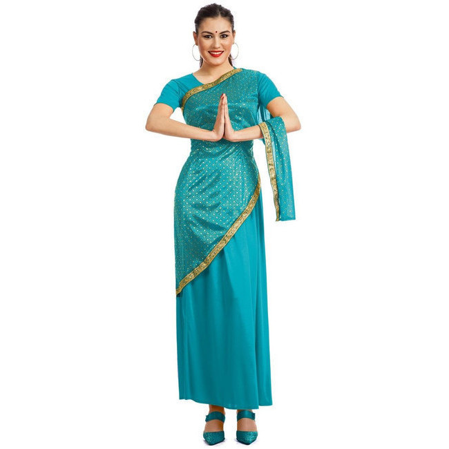 Disfraz de hindú Bollywood para mujer azul por 28,25 €