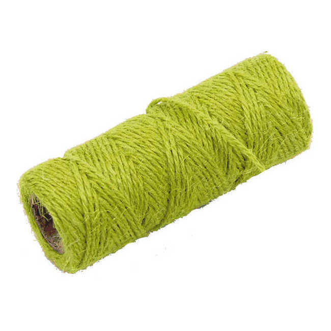 Vista delantera del bobina de cordel de lino en color aguamarina, amarillo, beige, blanco, gris, lavanda, marrón, rosa, turquesa y verde