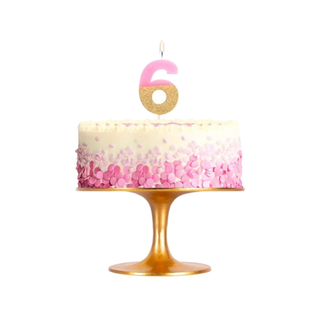 Vista delantera del vela de número rosa pastel en stock