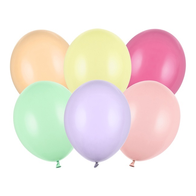 Globos de látex de 27 cm pastel - PartyDeco - 100 unidades