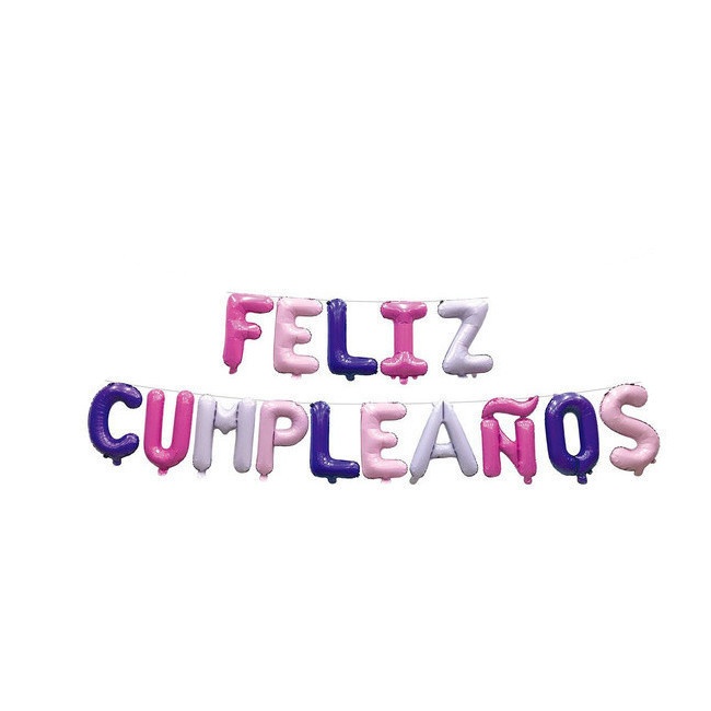 Globo letras Feliz Cumpleaños de 45 cm - 17 unidades