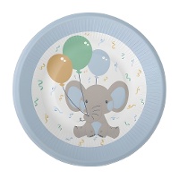 Platos de Elephant Baby de 22 cm - 8 unidades