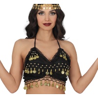 Top negro con monedas