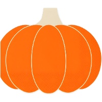 Servilletas de forma de calabaza de 16 x 13 cm - 20 unidades
