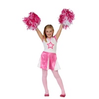 Disfraz de animadora rosa para niña