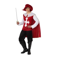 Disfraz de mosquetero rojo para hombre