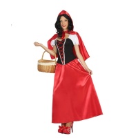 Disfraz de caperucita roja con capa para mujer