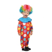 Disfraz de payaso con topos multicolor para bebé