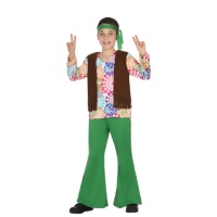 Disfraz de hippie años 70 psicodélico para niño