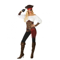 Disfraz de pirata con pantalón para mujer