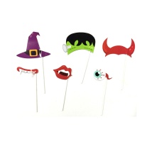 Kit para photocall de Halloween de clásicos terroríficos - 6 unidades