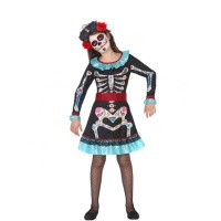 Disfraz de esqueleto Catrina mejicana para niña