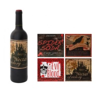 Etiquetas decorativas para botellas de vino - 4 unidades