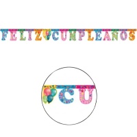 Guirnalda feliz cumpleaños multicolor  - 2,13 m